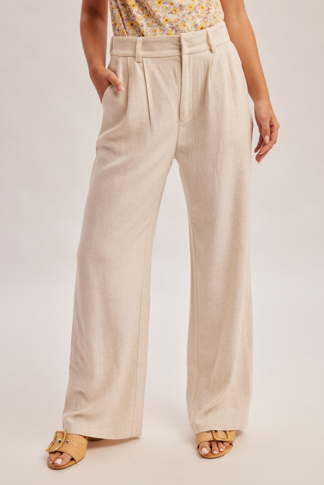 Wide Leg Linen Trousers