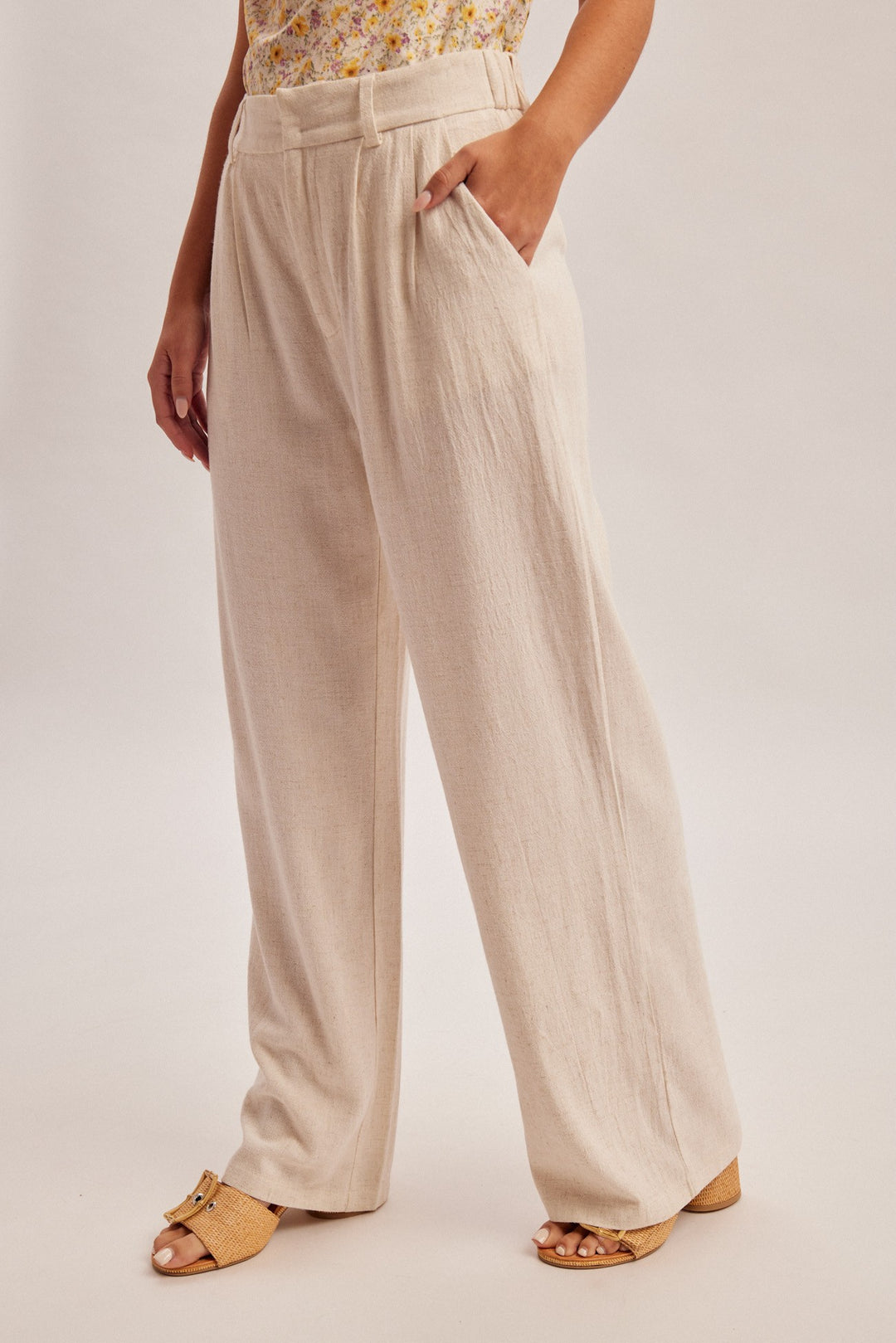 Wide Leg Linen Trousers