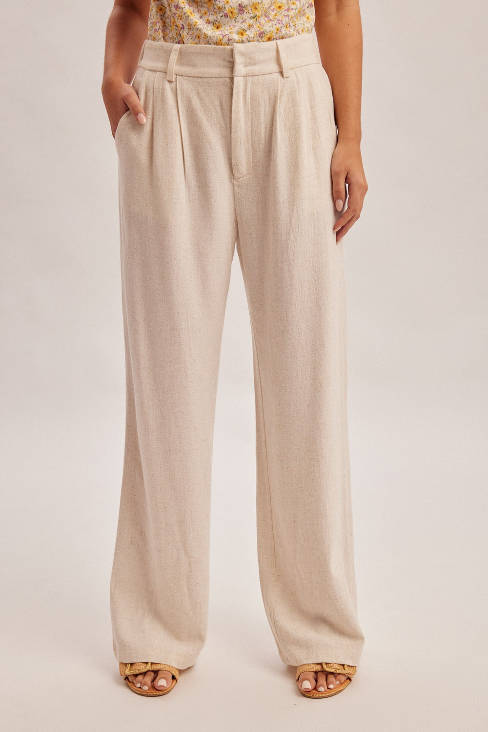 Wide Leg Linen Trousers