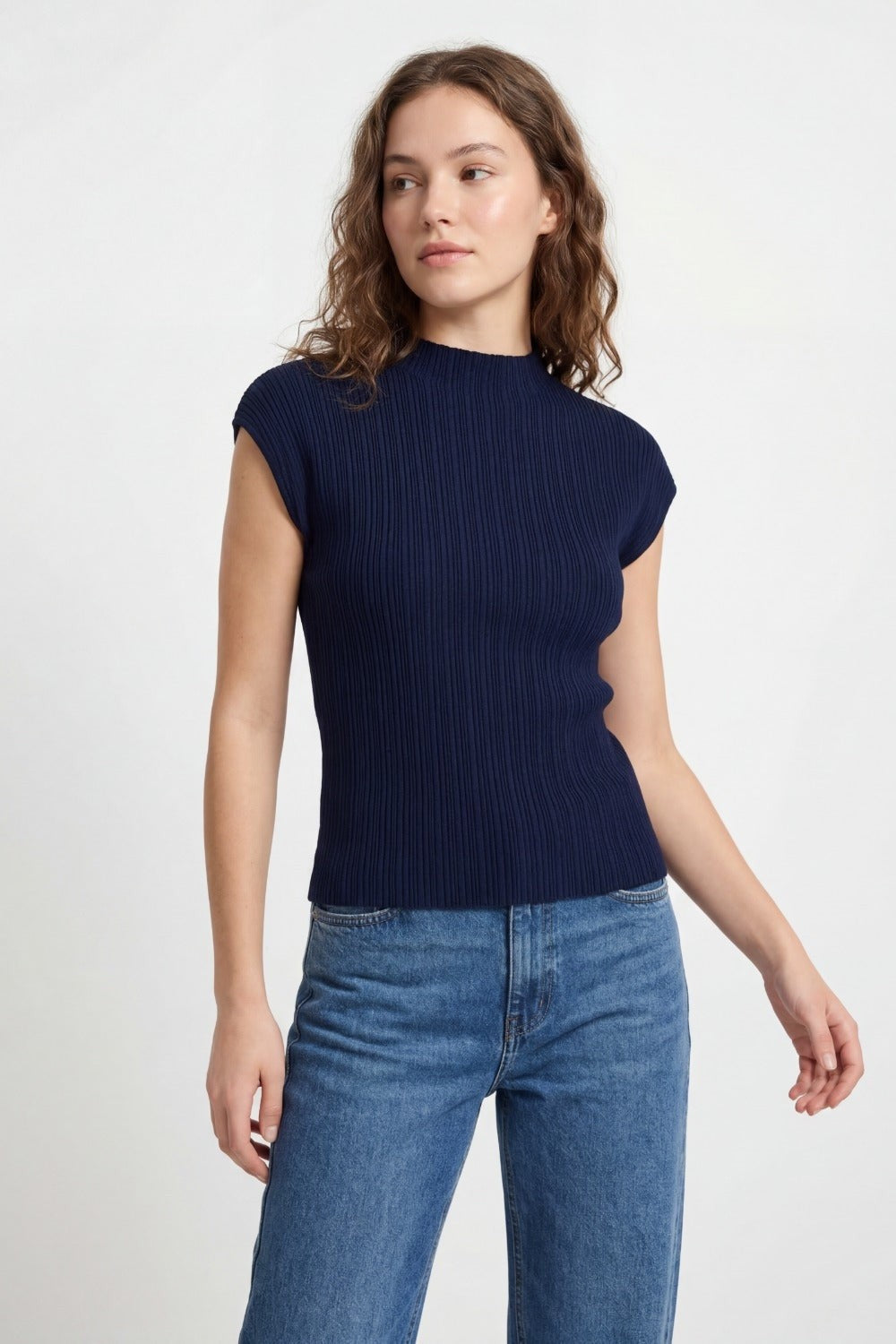 Fine Ribbed Knit Top