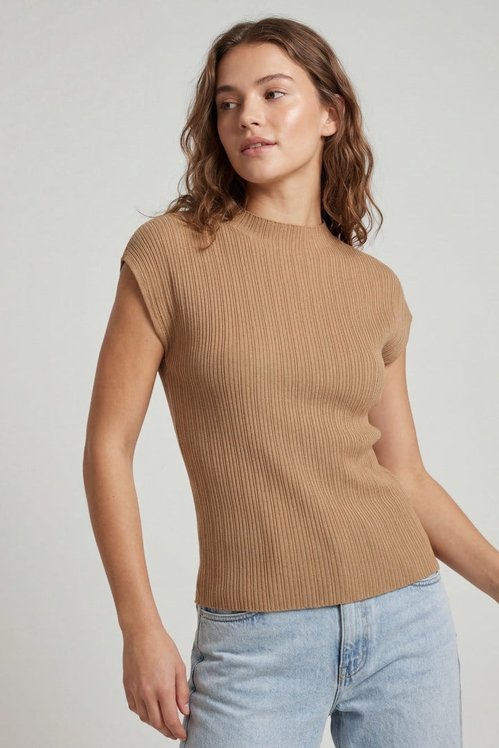 Fine Ribbed Knit Top