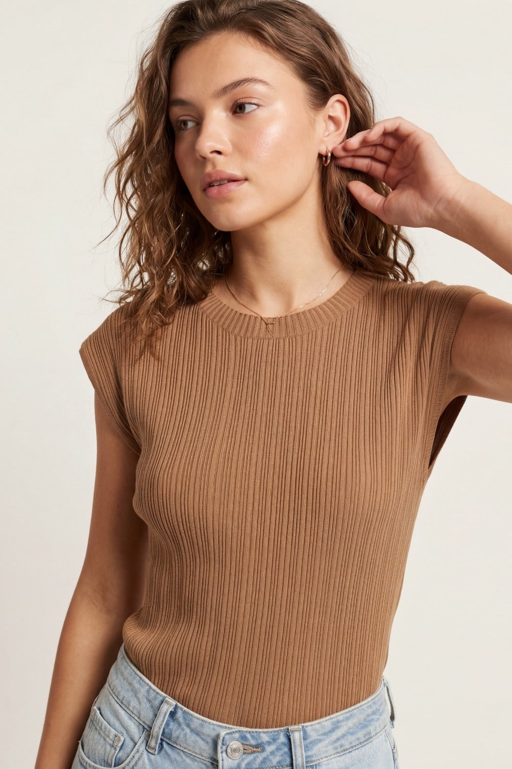 Fine Ribbed Knit Top