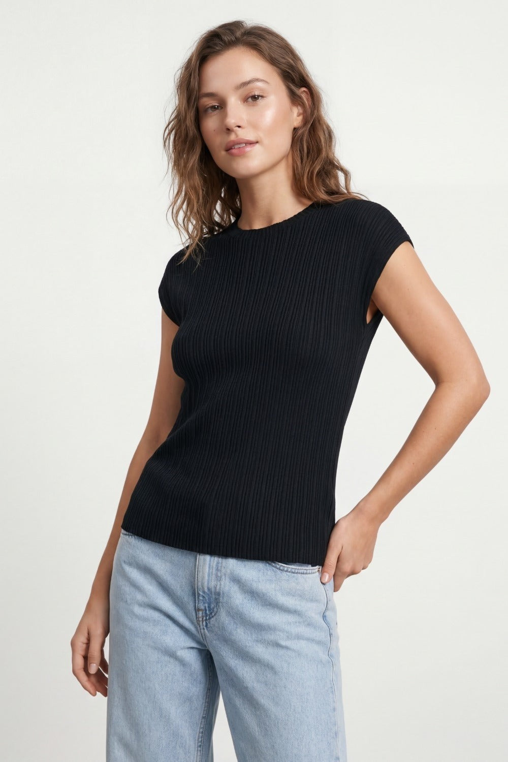 Fine Ribbed Knit Top