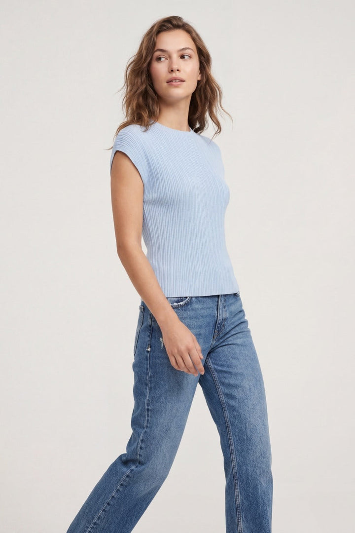 Fine Ribbed Knit Top