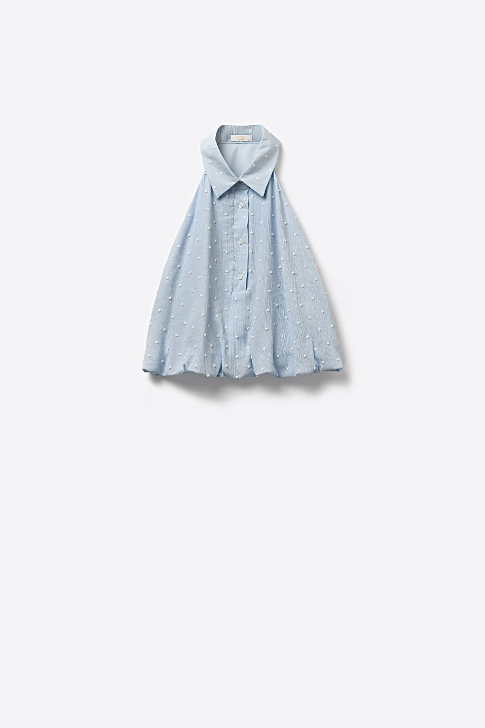 Polka Dot Embroidered Button Top