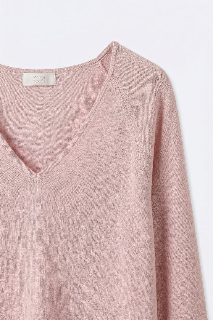 V-neck Short Sleeve Knit Top