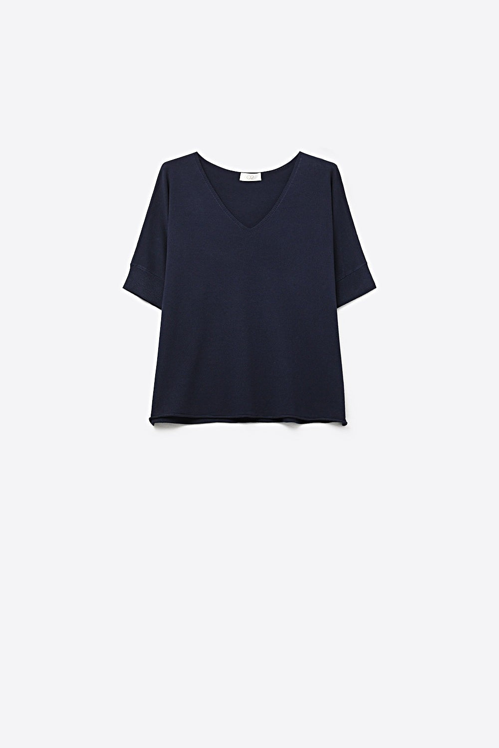 V-neck Short Sleeve Knit Top
