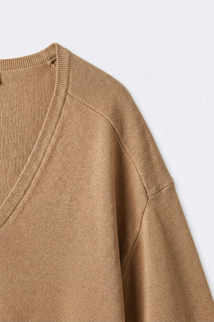 V-neck Short Sleeve Knit Top