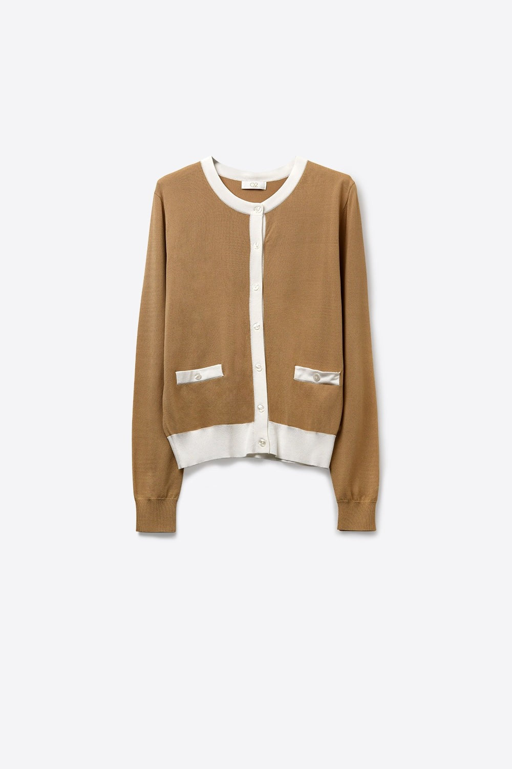 Contrast Trim Classic Button Cardigan