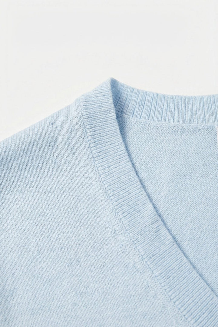V Neck Short Sleeve Sweater