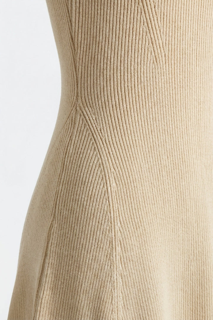 Ribbed Knit Flare Dress