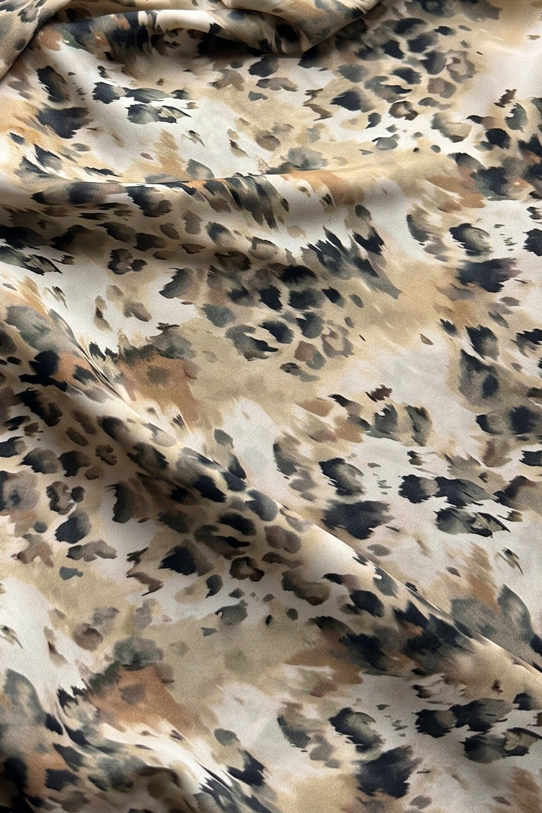 Leopard Printed Cowl Neck Collared Blouse