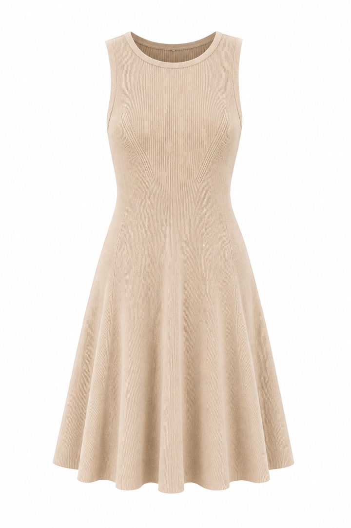 Ribbed Knit Flare Dress