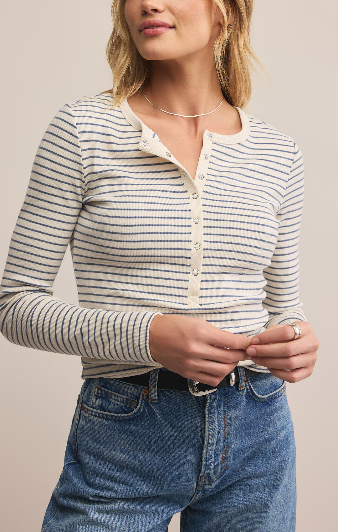 Z Supply Stella Striped Modal Rib Henley