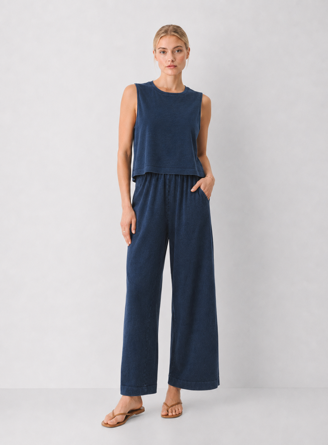 Z Supply Sloane Jersey Denim Muscle Tank
