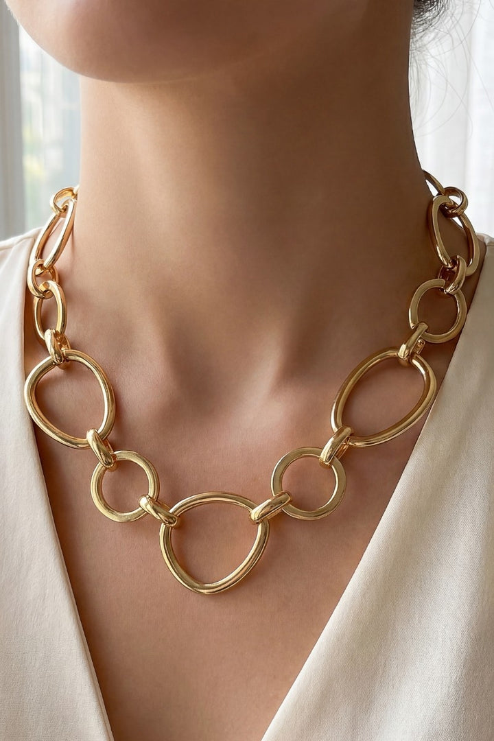 Preorder Mixed Large Hoop Chain Statement Necklace