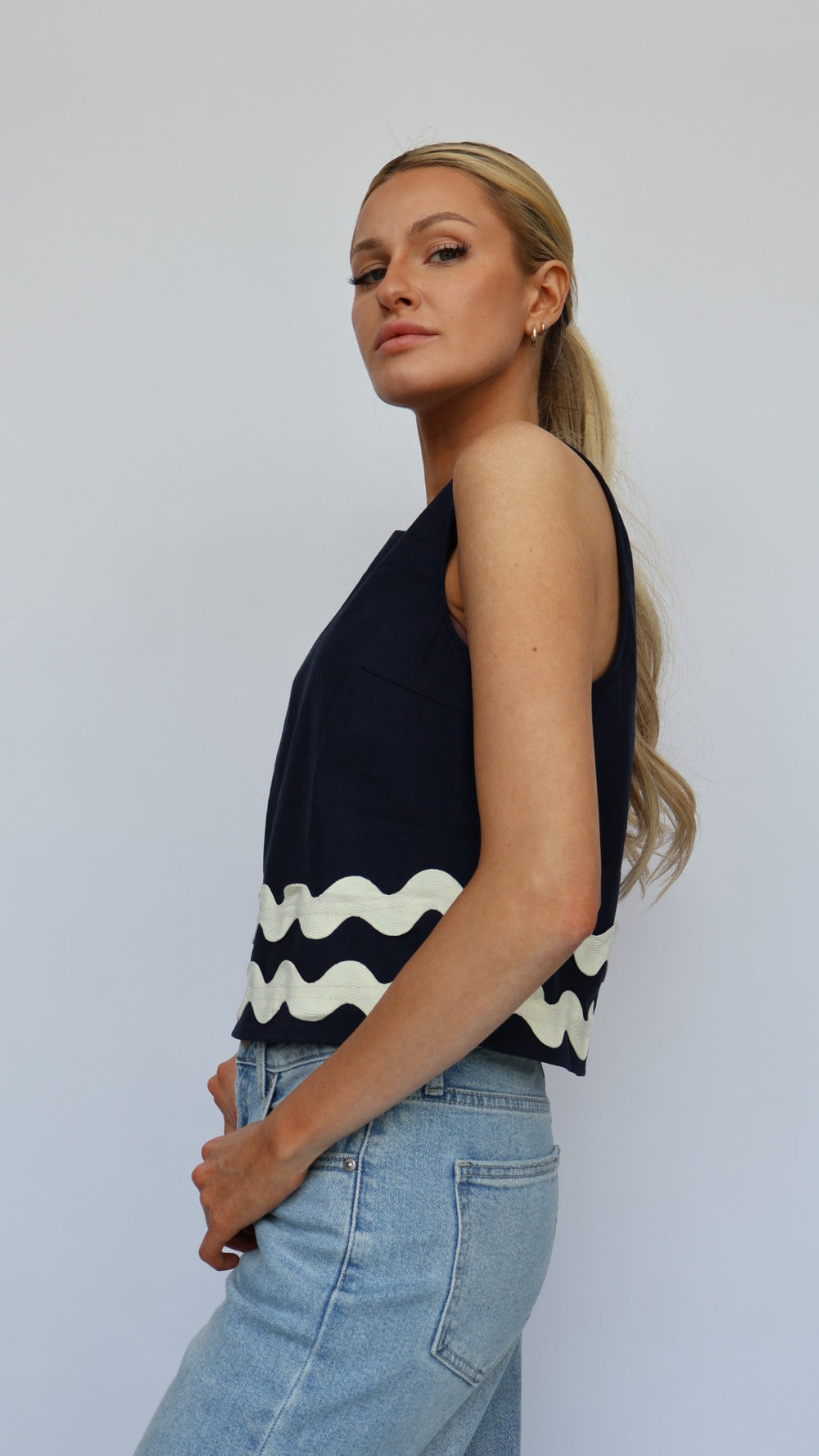 Embroidered Detail Crop Top