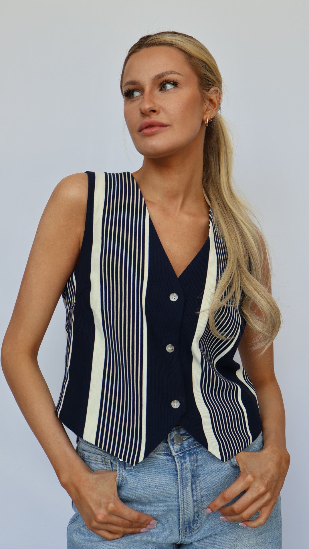 Variegated Stripe Knit Top
