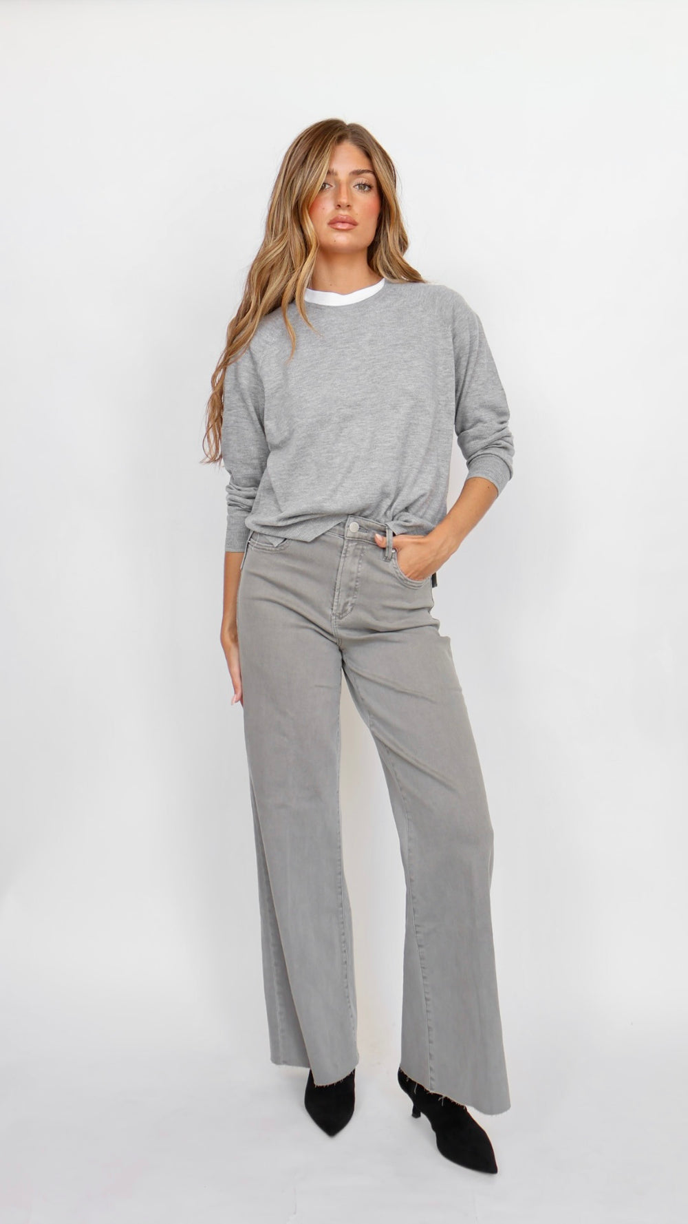Dear John Denim Fiona Wide Leg Jeans Graphite