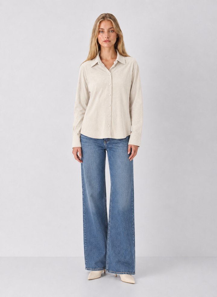 Suede Button-up Shirt