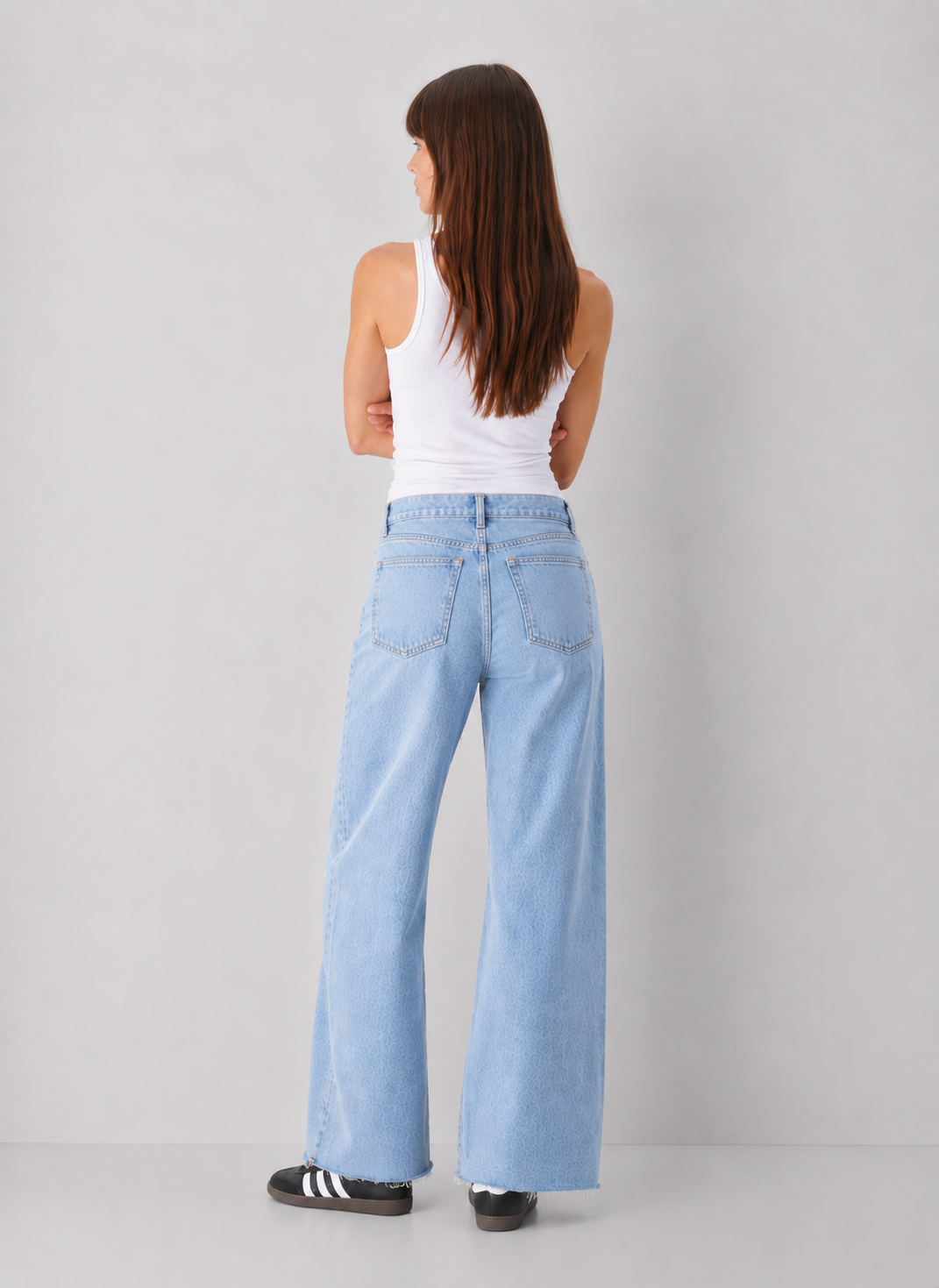 Just Black Denim High Rise Full Length Wide Leg Jeans