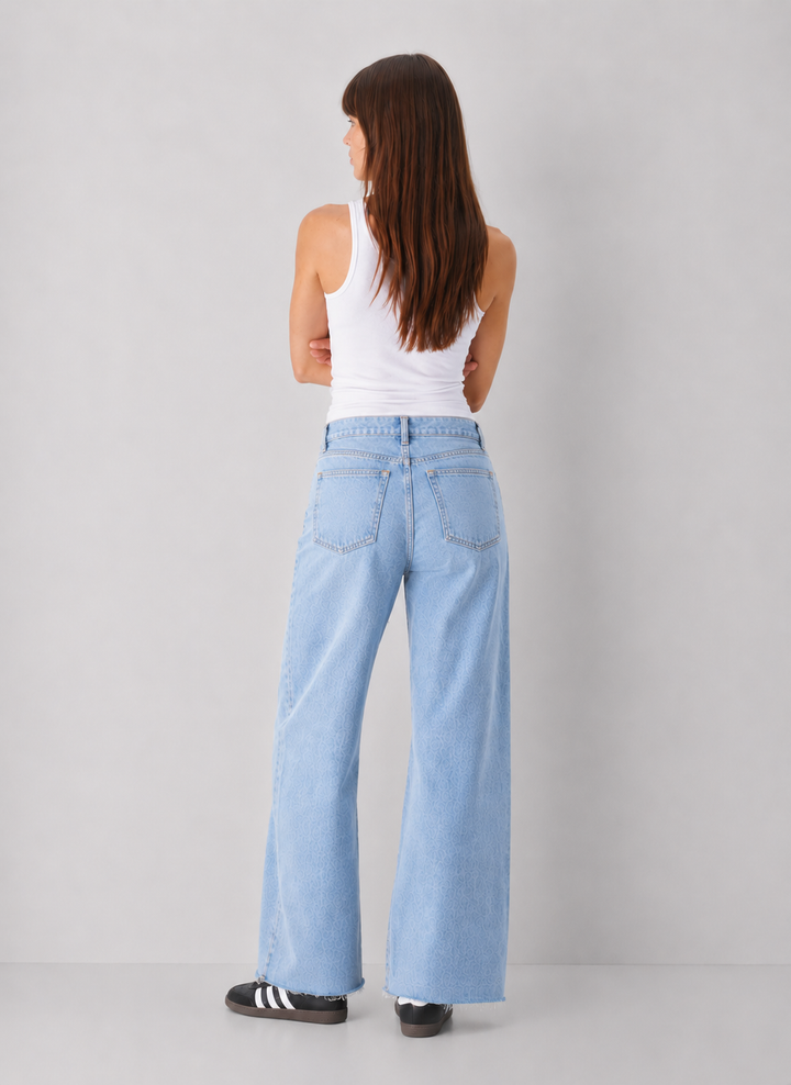 Just Black Denim High Rise Full Length Wide Leg Jeans