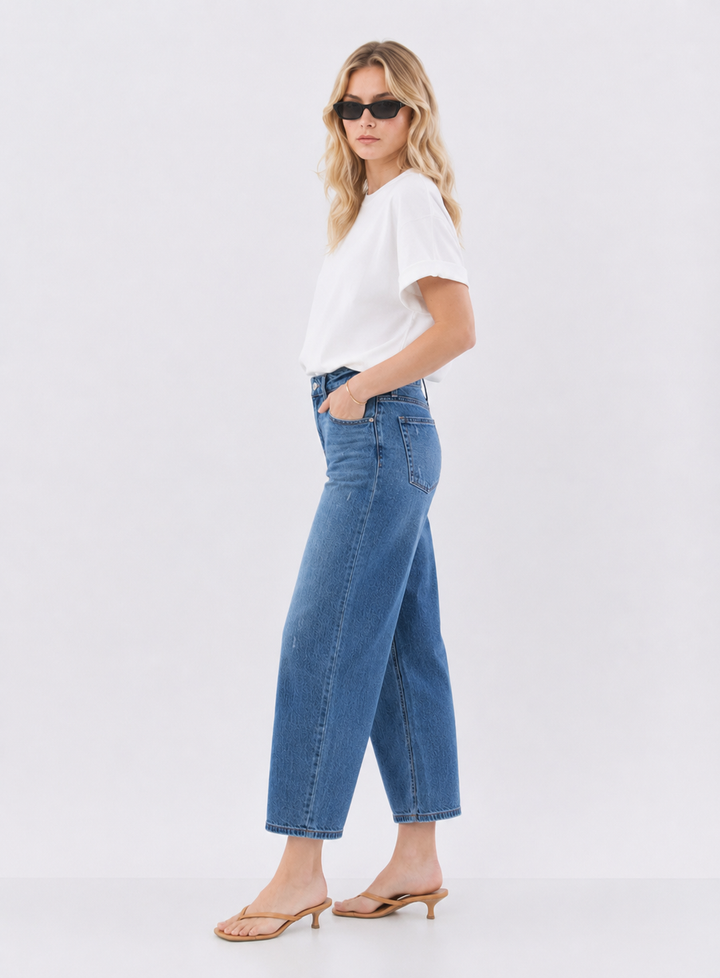 Vervet High Rise Barrel Jeans