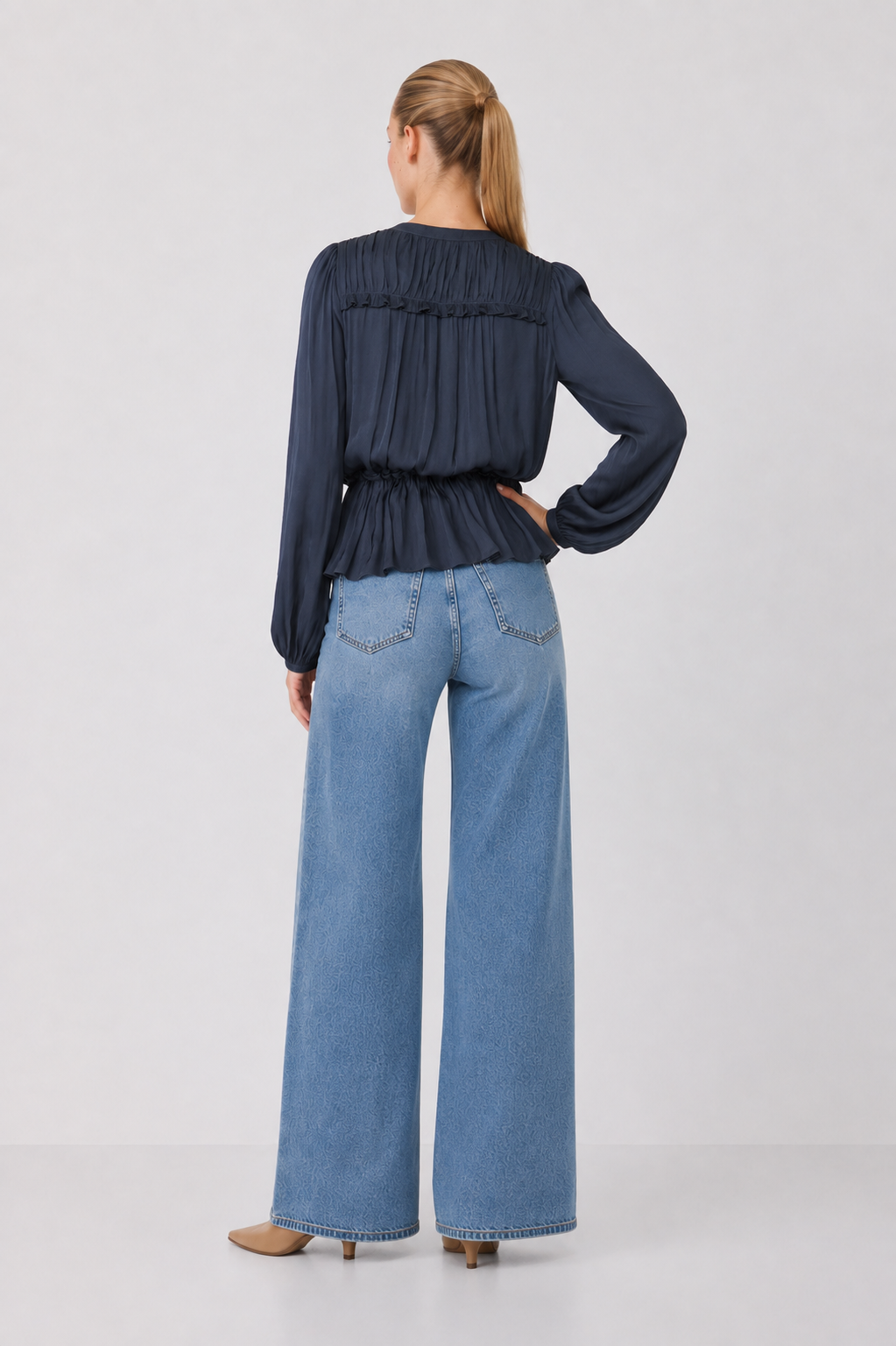 Elodie Draped Peplum Blouse