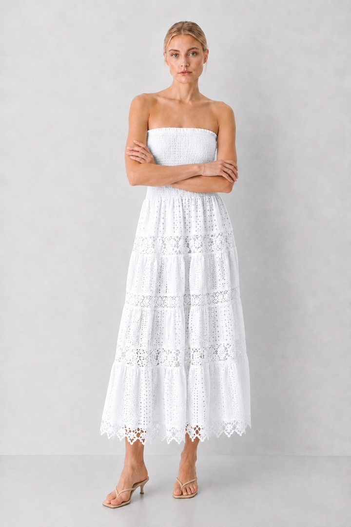 Eyelet Lace Tube Dress