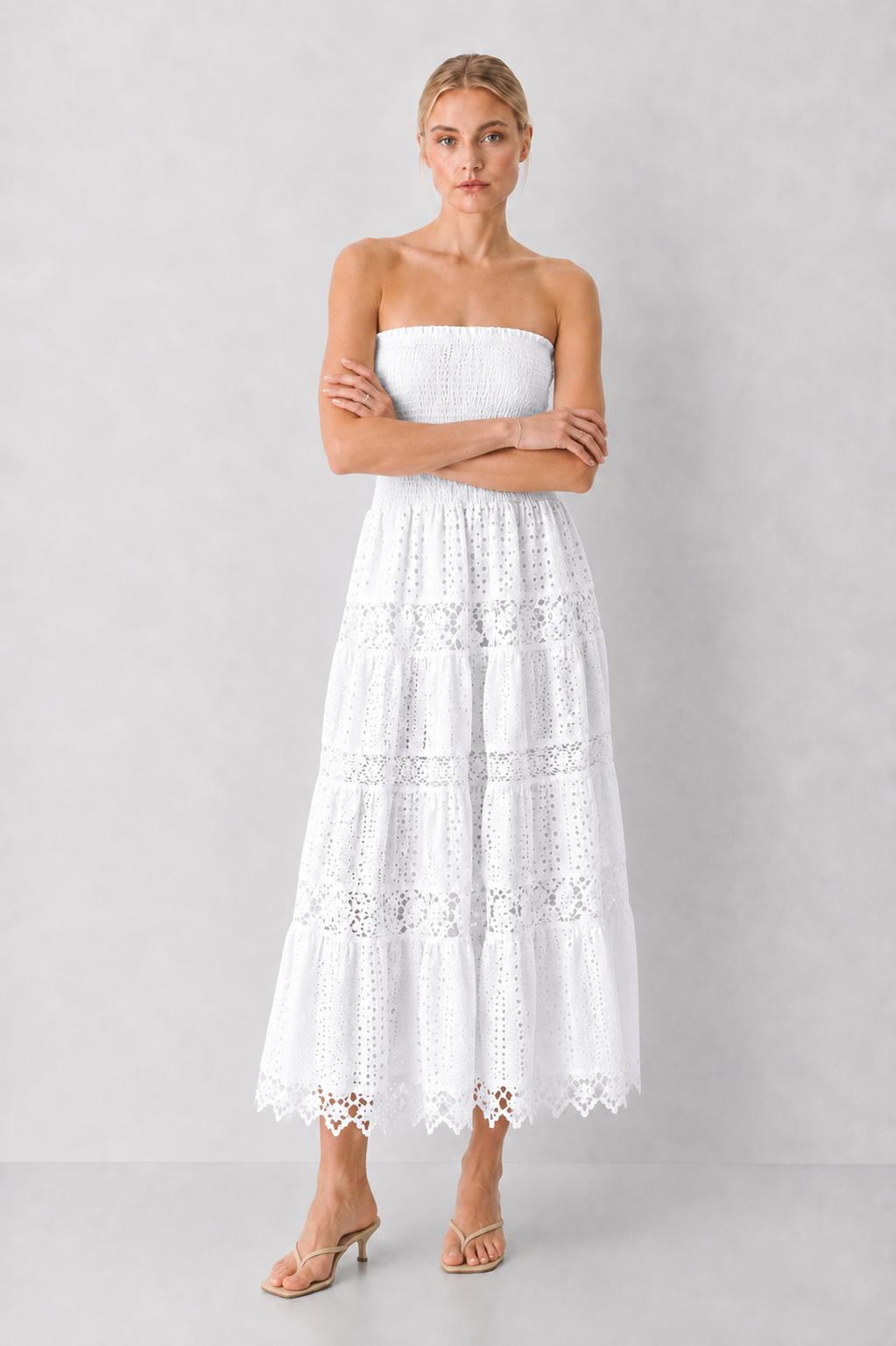 Eyelet Lace Tube Dress