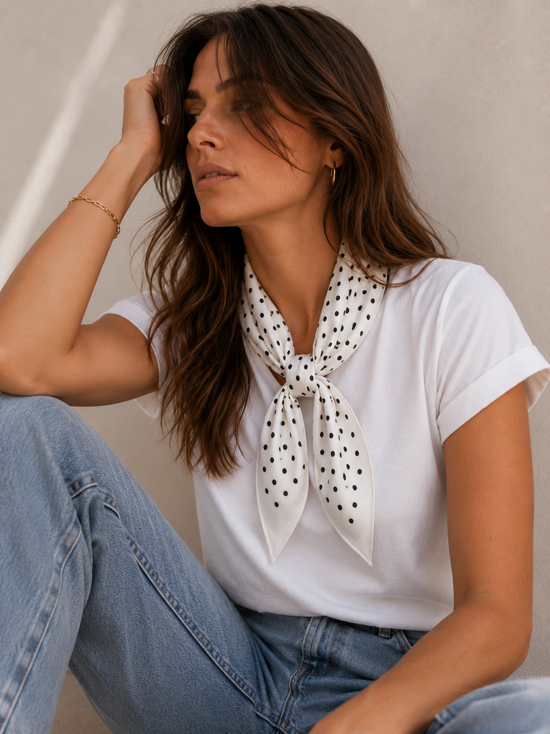 Silky Polka Dot Scarf