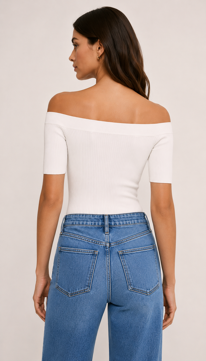 Short Sleeve Ribbed Bodysuit
