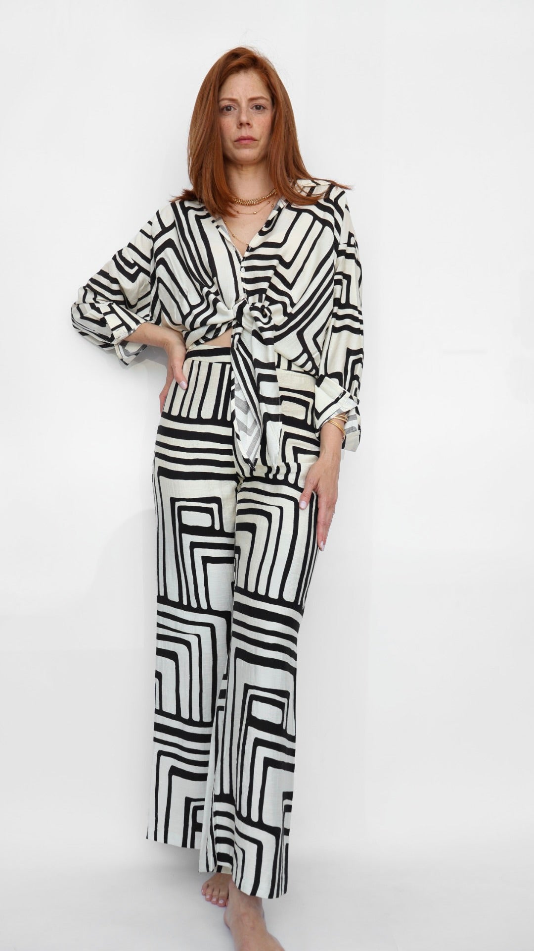 Geometric Print Palazzo Pants