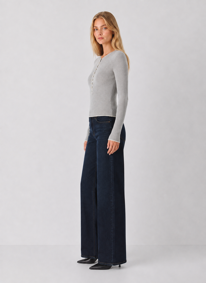 525 Emmeline Rib Layered Henley
