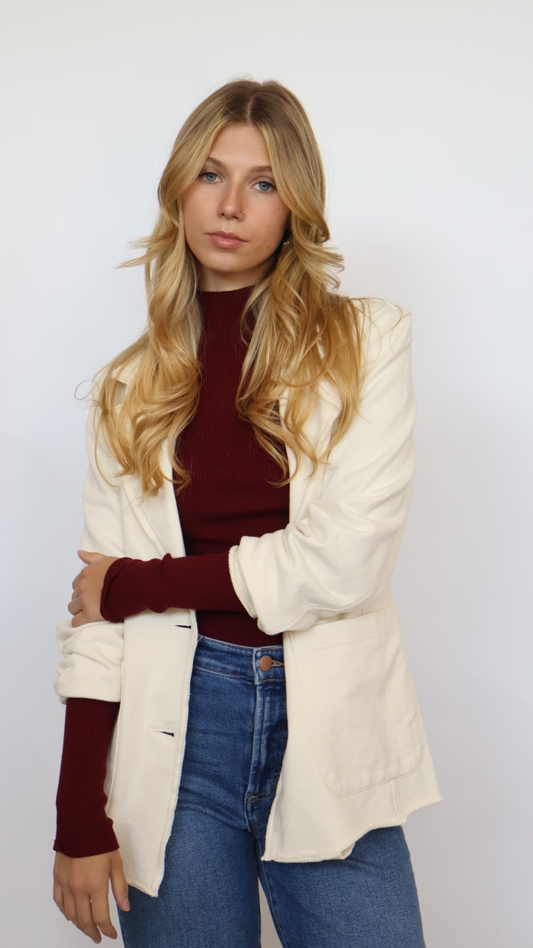 Thread & Supply Cotton Sweatshirt Knit Blazer
