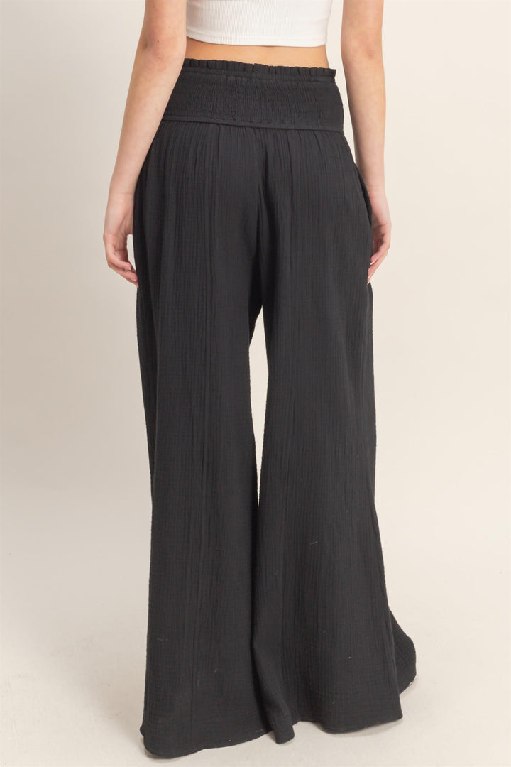 Lightweight Gauze Wide Leg Pants
