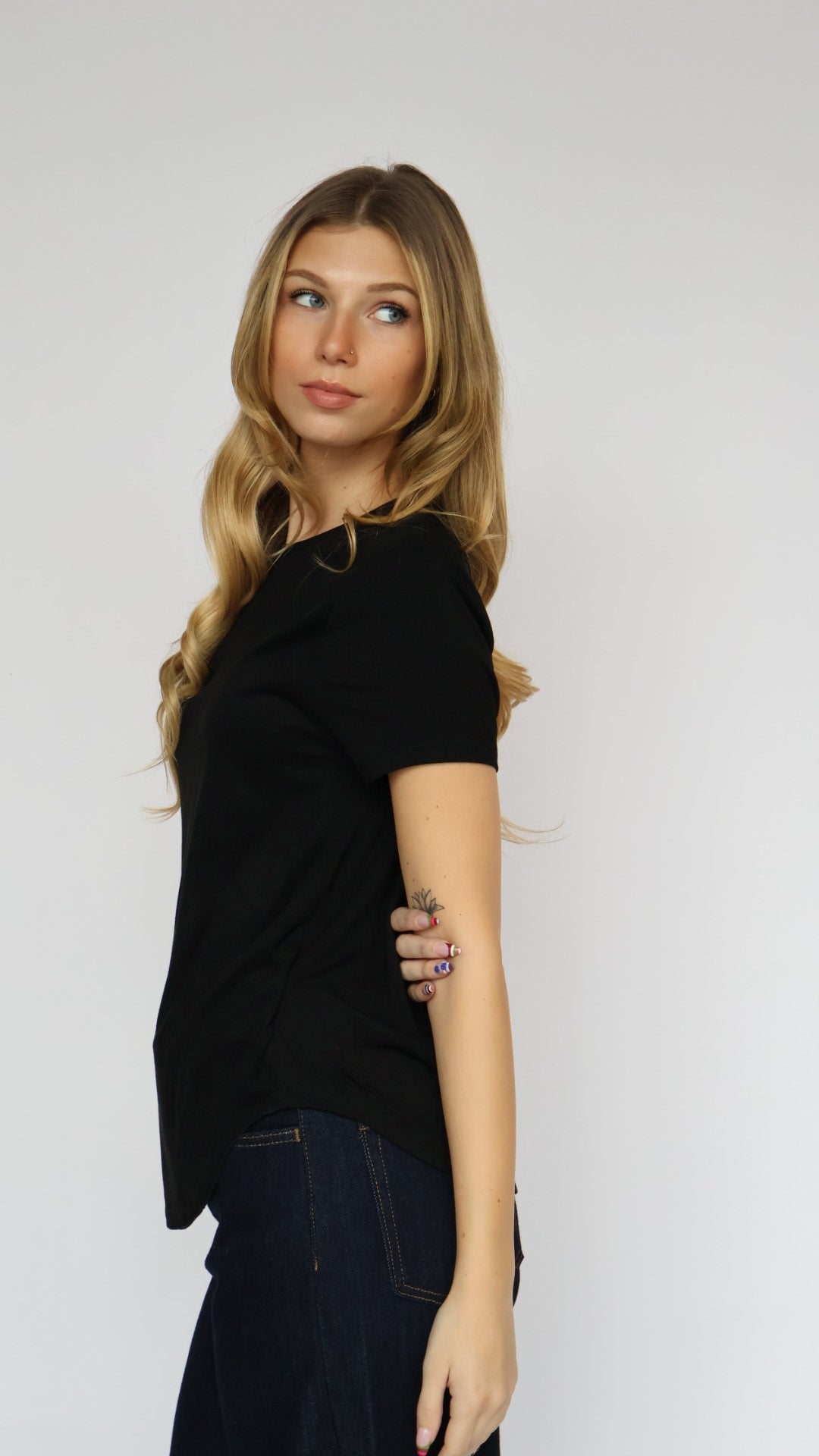 Elaina Full Vegan Suede Tee