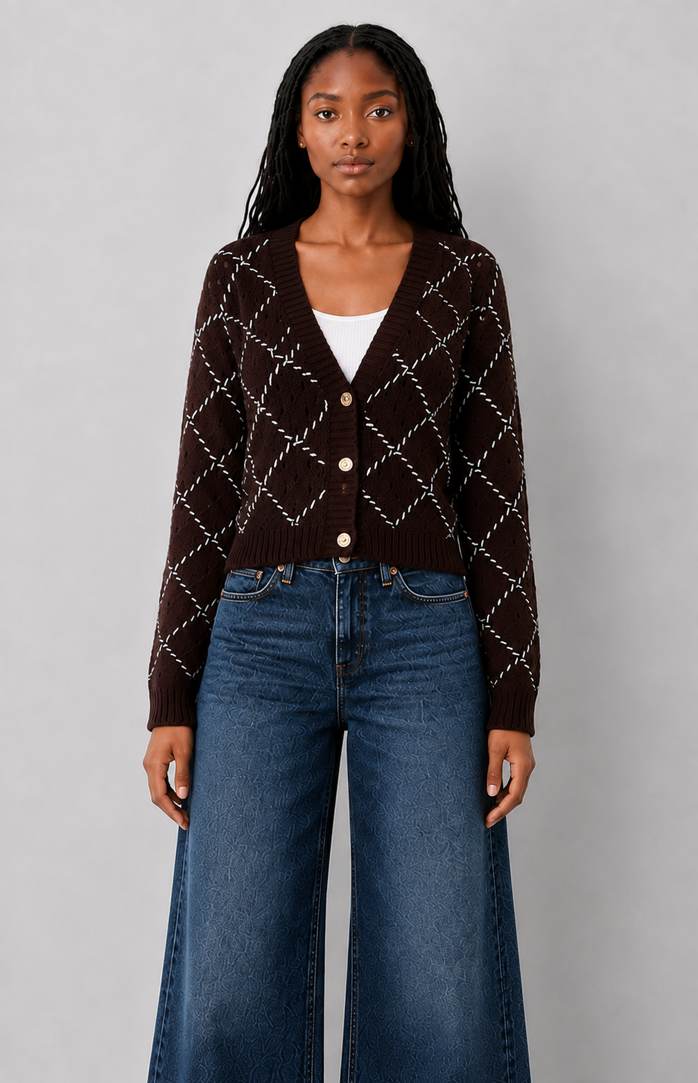Whipstitch Button-down Cardigan