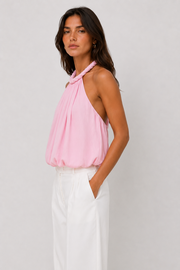 Blush Braided Halter Top