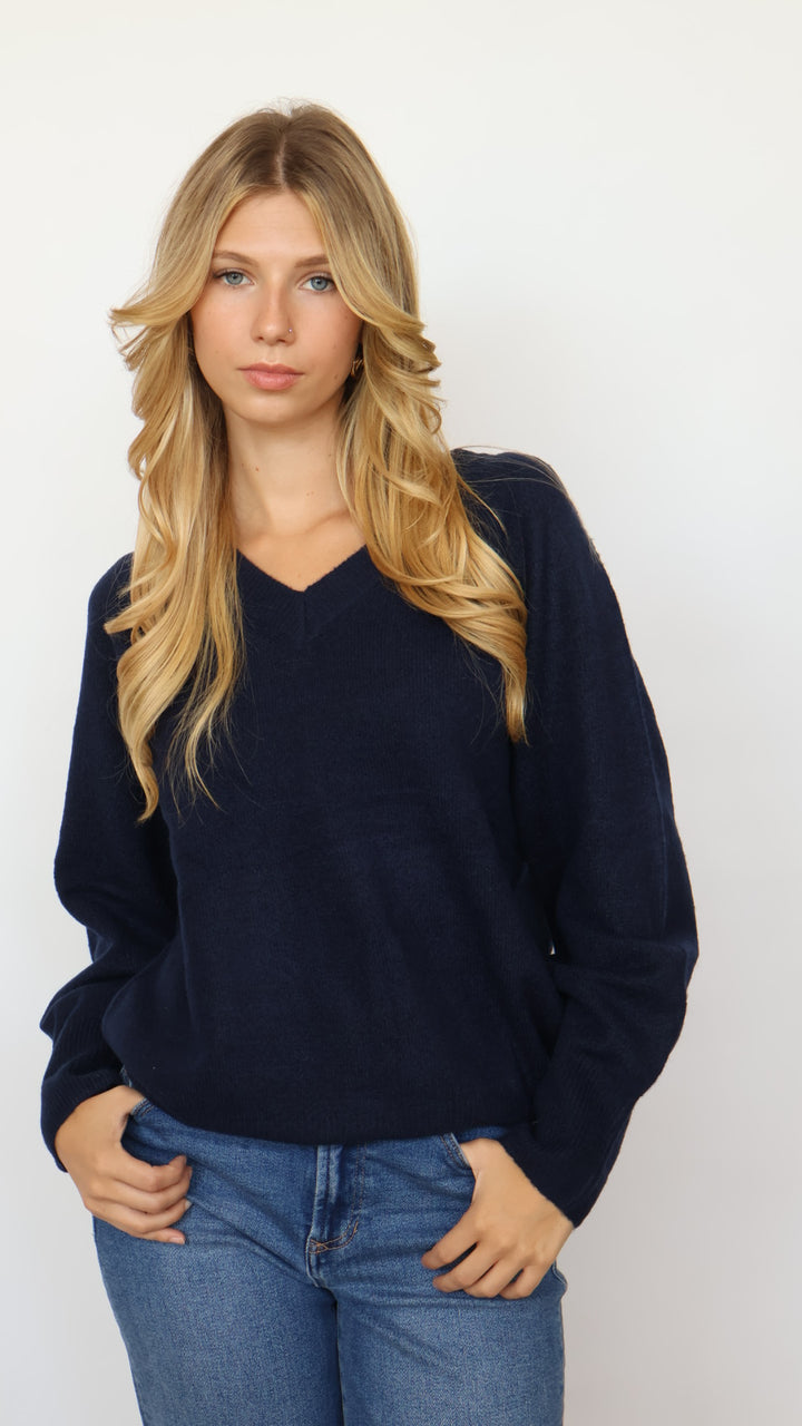 V Neck Knit Pullover Sweater