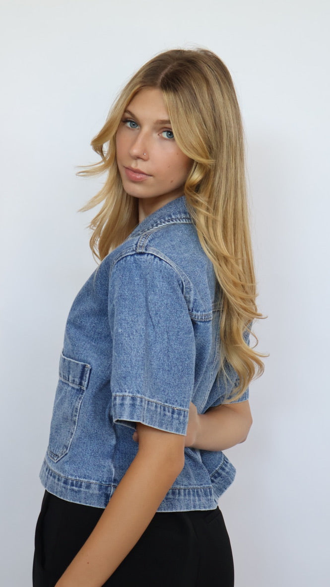Elan Denim Short Sleeve Shirt Jacket