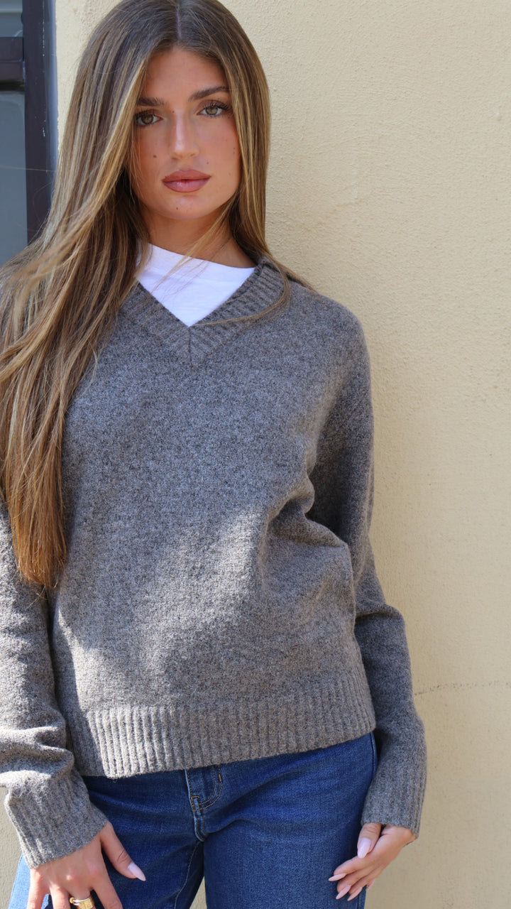 Pinch Blair V Neck Collared Classic Sweater