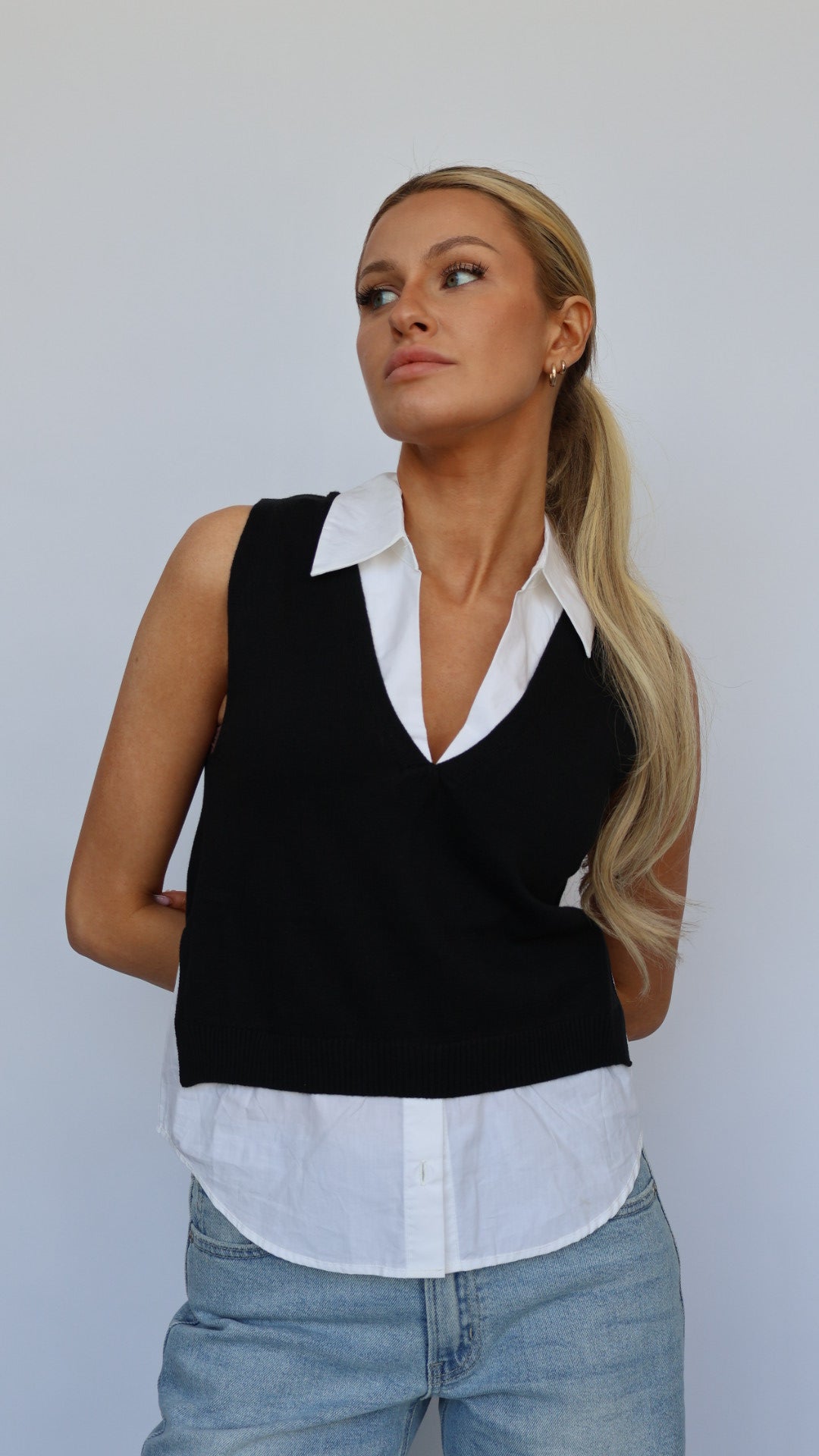 Layered Light Weight Sweater Vest
