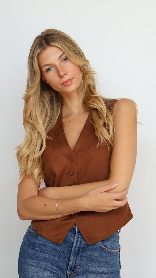 Steve Madden Barrett Faux Suede Vest