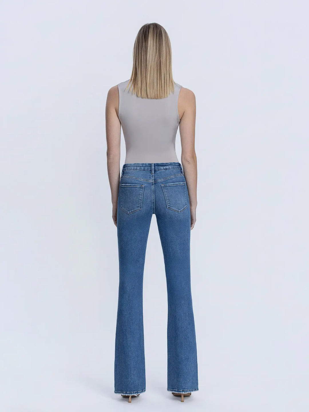 Reis Mid Rise Seamless Waistband Boot Cut Jeans
