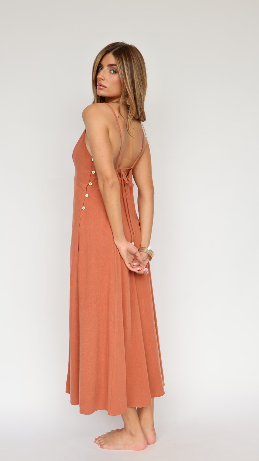 Amber Linen Midi Dress
