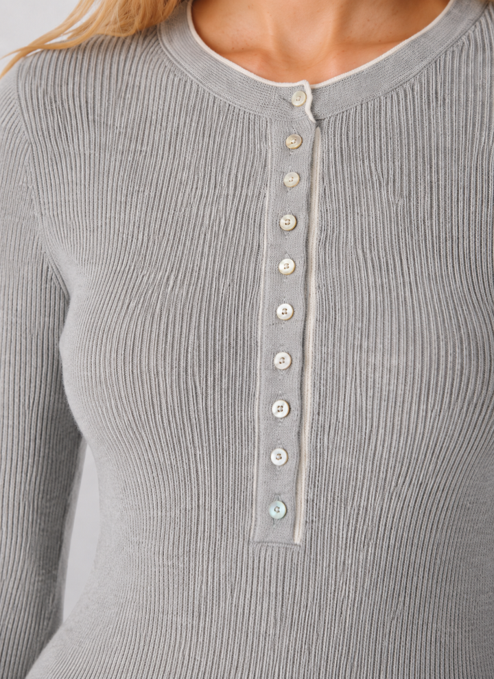 525 Emmeline Rib Layered Henley