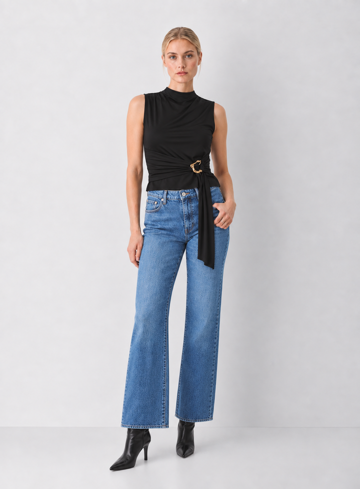 Elan Draped Side Gold Hardware Top