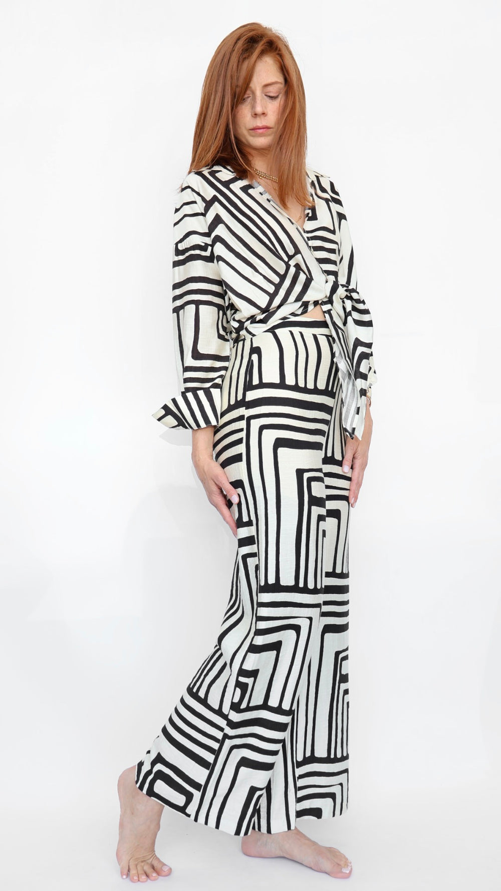 Geometric Print Palazzo Pants