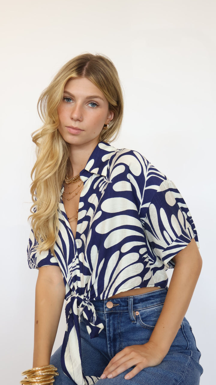 Emily Cropped Tie Top